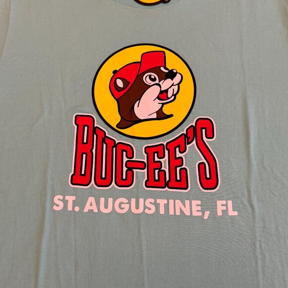 Buc-ee's St. Augustine Florida T-Shirt Lt. Blue Men's Size Large NWT - Picture 4 of 4